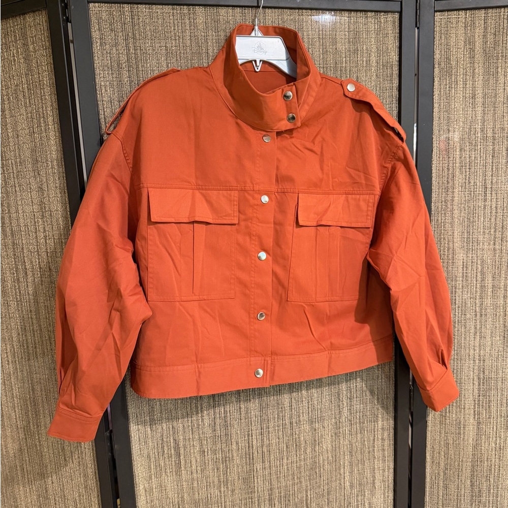 Women’s Rust Orange Snap-Up‎ Military style Jacket Size M